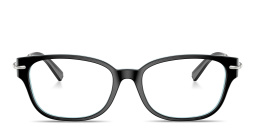 Shop TIFFANY Tiffany HardWear Pillow Eyeglasses in Black On Tiffany Blue online.