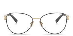 TIFFANY Heart Motif Wide Pilot Eyeglasses in Black – Product Photo 1
