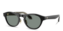 Shop Armani Exchange Oval Sunglasses in Black online.