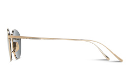 Shop GIORGIO ARMANI Engraved Logo Square Sunglasses in Gold online.