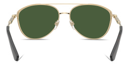 تسوق نظارات شمسية طراز بايلوت للجنسين بالشعار المعدني بربري بلون ذهبي فاتح أونلاين.