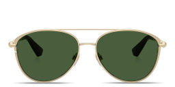 BURBERRY Metal Logo Unisex Pilot Sunglasses in Light Gold – Product Photo 1