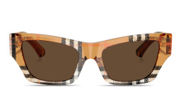 BURBERRY Vintage Check Cat-Eye Sunglasses in Check Sand – Product Photo 1