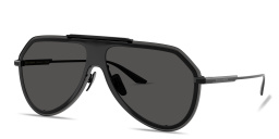 Shop Dolce & Gabbana Engraved Logo Pilot Sunglasses in Black online.