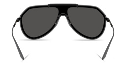 Shop Dolce & Gabbana Engraved Logo Pilot Sunglasses in Black online.