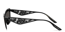 Dolce & Gabbana Floral Detailing Cat-Eye Sunglasses in Black – Product Photo 3