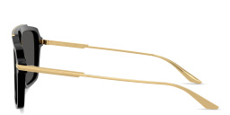 Shop Dolce & Gabbana Engraved Logo Pilot Sunglasses in Black online.