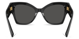 Shop Dolce & Gabbana Engraved Logo Cat-Eye Sunglasses in Black online.