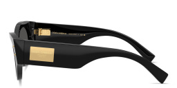 Shop Dolce & Gabbana Engraved Logo Cat-Eye Sunglasses in Black online.