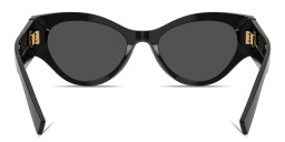 Shop Dolce & Gabbana Engraved Logo Cat-Eye Sunglasses in Black online.
