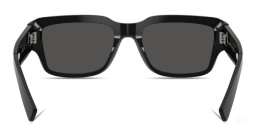 Shop Dolce & Gabbana Engraved Logo Square Sunglasses in Black online.