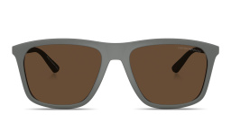 Emporio Armani Eagle Logo Square Sunglasses in Grey – Product Photo 1