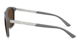 Shop Emporio Armani Eagle Logo Square Sunglasses in Grey online.