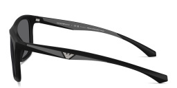 Shop Emporio Armani Eagle Logo Square Sunglasses in Black online.