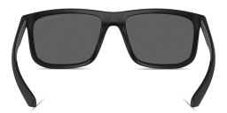 Shop Emporio Armani Eagle Logo Square Sunglasses in Black online.