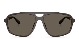 Emporio Armani Eagle Logo Pilot Sunglasses in Dark Brown – Product Photo 1