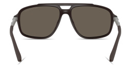 Shop Emporio Armani Eagle Logo Pilot Sunglasses in Dark Brown online.