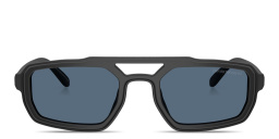 Emporio Armani Logo Signature Irregular Sunglasses in Black – Product Photo 1