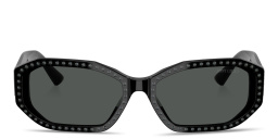 JIMMY CHOO Crystal Oval Sunglasses in Black Silver Night – Product Photo 1