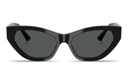 Shop JIMMY CHOO Logo Signature Cat-Eye Sunglasses in Black online.