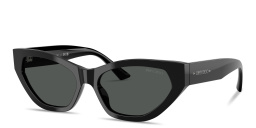 Shop JIMMY CHOO Logo Signature Cat-Eye Sunglasses in Black online.