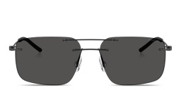 Shop Moncler Doppler Unisex Rimless Rectangle Sunglasses in Black online.