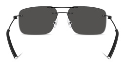 Shop Moncler Doppler Unisex Rimless Rectangle Sunglasses in Black online.