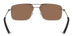 Shop Moncler Doppler Unisex Rimless Rectangle Sunglasses in Matte Anthracite online.