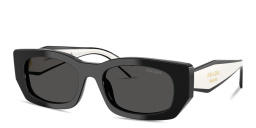Shop PRADA Logo Signature Pillow Sunglasses in Black online.