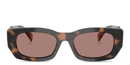 Shop PRADA Logo Signature Pillow Sunglasses in Mauve Tortoise online.