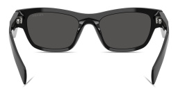 Shop PRADA Triangle Logo Butterfly Sunglasses in Black online.