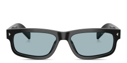 PRADA Engraved Logo Rectangle Sunglasses in Black – Product Photo 1