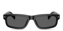 نظارات شمسية مستطيلة بالشعار المنقوش من برادا بلون أسود - صورة المنتج 1