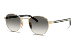 Shop PRADA Logo Signature Panthos Sunglasses in Gold online.