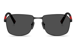 تسوق نظارات شمسية مستطيلة بتوقيع العلامة برادا لينيا روسا بلون أسود مطفي أونلاين.