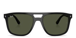 Shop Ray-Ban Logo-Embossed Unisex Square Sunglasses in Black online.