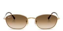 Shop Ray-Ban Logo-Engraved Irregular Sunglasses in Arista online.