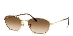 Shop Ray-Ban Logo-Engraved Irregular Sunglasses in Arista online.