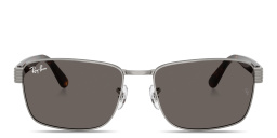 Shop Ray-Ban Embossed Logo Unisex Square Sunglasses in Gunmetal online.