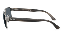 نظارات شمسية مربّعة للجنسين بالشعار النافر من راي بان بلون رصاصي - صورة المنتج 3