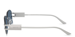 Shop VERSACE Rimless Irregular Sunglasses in Silver online.