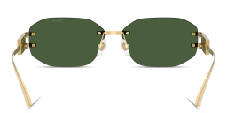 VERSACE Damier Plaque Rimless Irregular Sunglasses in Gold – Product Photo 4