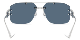 Shop VERSACE Rimless Irregular Sunglasses in Silver online.