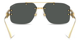 VERSACE Damier Plaque Rimless Irregular Sunglasses in Gold – Product Photo 4