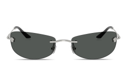 VERSACE Runway Rimless Rectangle Sunglasses in Silver – Product Photo 1