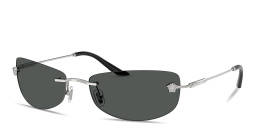 VERSACE Runway Rimless Rectangle Sunglasses in Silver – Product Photo 2