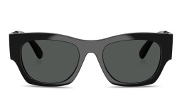 Shop VERSACE Medusa Biggie Pillow Sunglasses in Black online.