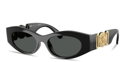 VERSACE Medusa Biggie Oval Sunglasses in Black – Product Photo 2