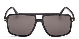 Shop TOM FORD Kemp Aviator Sunglasses in Shiny Black online.