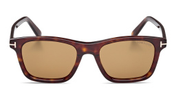 Shop TOM FORD Barron Square Sunglasses in Havana online.